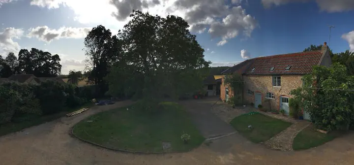 panoramic shot of the coach house
